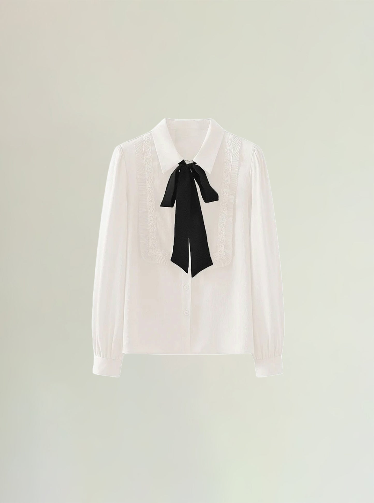 Ruffle Bow Tie Neck Shirt