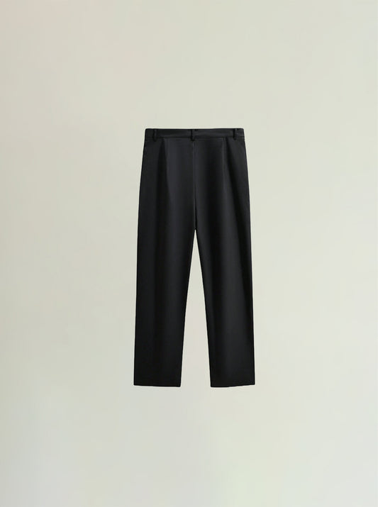 Pleated Straight-Leg Casual Trousers